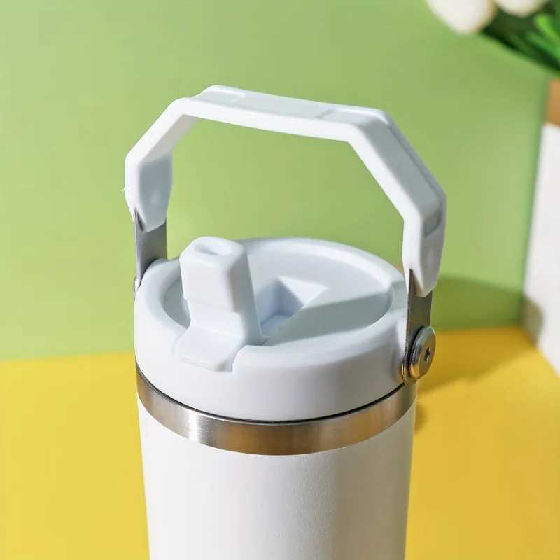 1 piece stainless steel inflatable water bottle with lid travel mug hot and cold drinks use this crazy car cup for storage Y241114