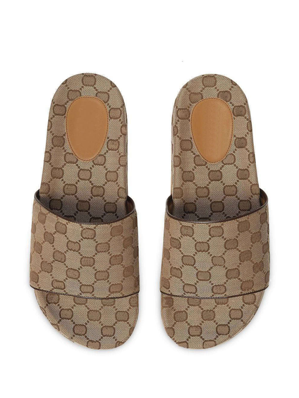 22ss canvas slides fashion slippers sport pool rubber loafers andals with box and dust bags 4u6g 4u6gаguccilinessе810g