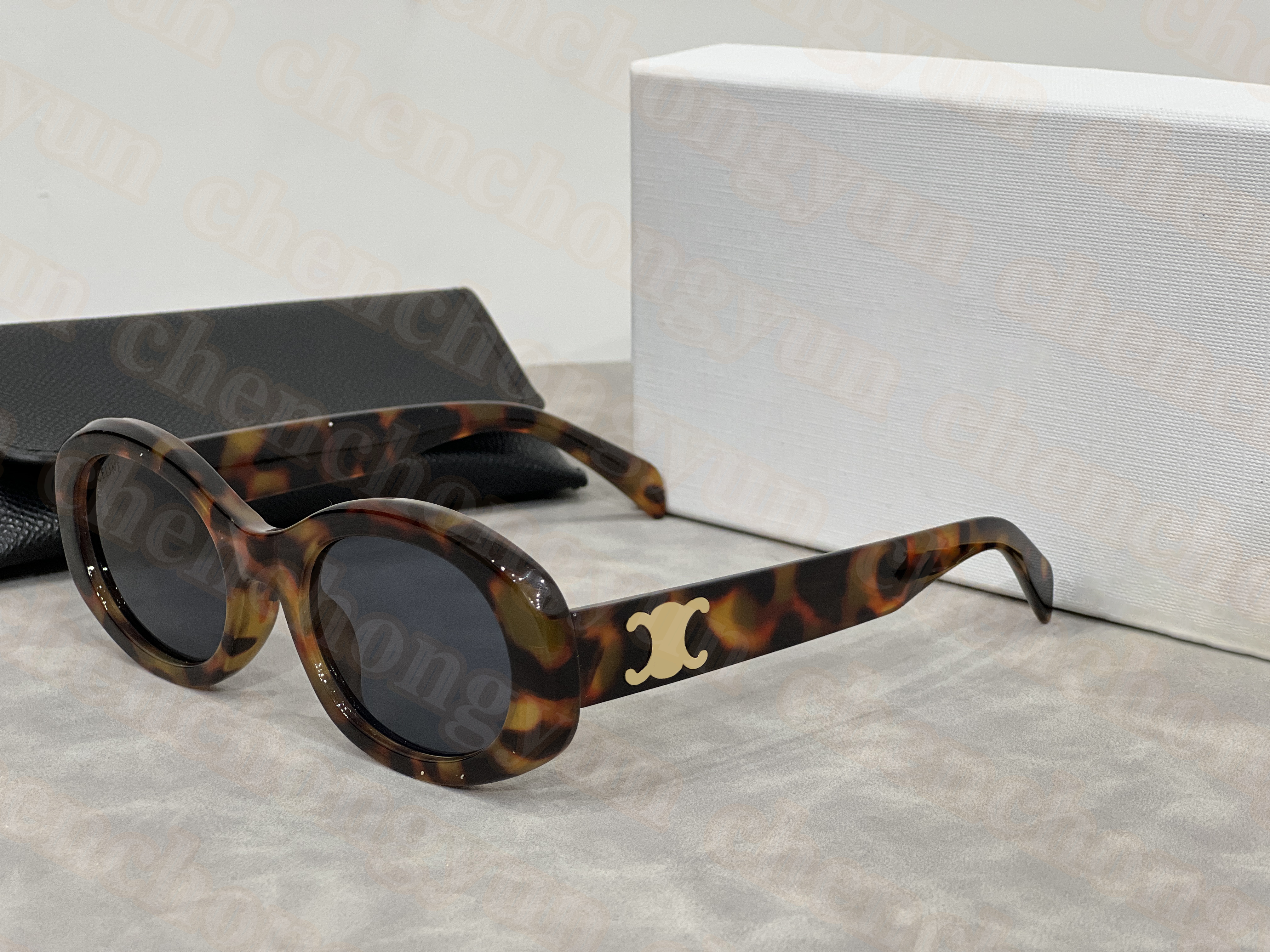 Fashion Luxury Designer Sunglasses Men's and Women's Small Squeezed Frame Oval Glasses Premium UV 400 Polarized Sunglasses