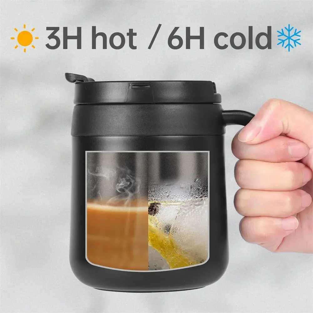 350/500ml Insulated Coffee g Stainless Steel Insulated Coffee Thermos Tea Cup with Lips and Handle Y241114