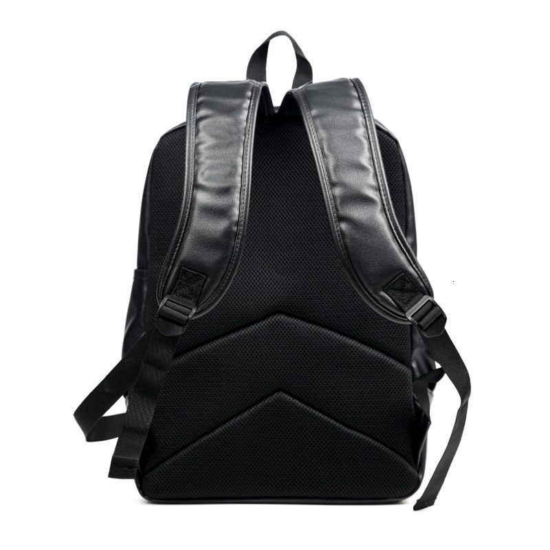 Men Backpack Pu Leather Fashion Waterproof Travel Bag Casual 14 inch laptop backpack 241029