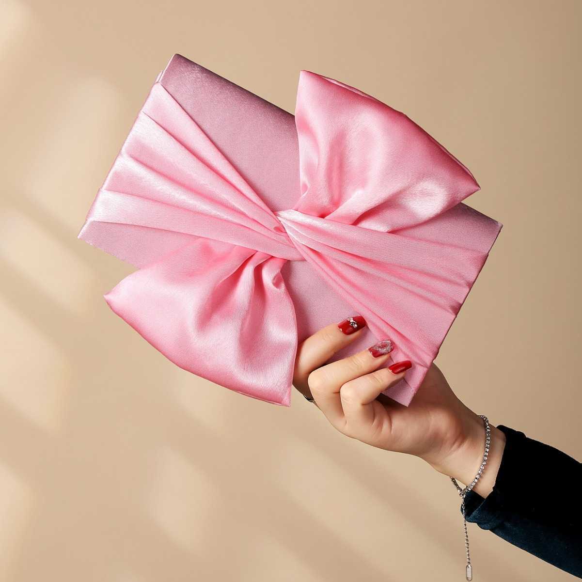 Straight Classic Colored Dinner Bag Bowtie Crossbody Bag Party Bag Bride Bag Evening Gift Bag Ball Party 241114