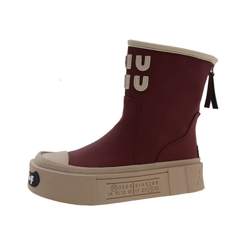 Thick Soled Round Toe Long For Women 2024 New Autumn And Winter, Knee Only Skirt, Knight Slim Boots, Elastic Boots