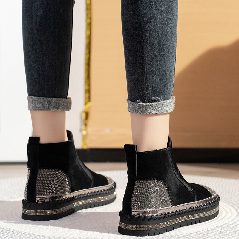 Large Size Autumn New Versatile Thick Soled Short Boots.