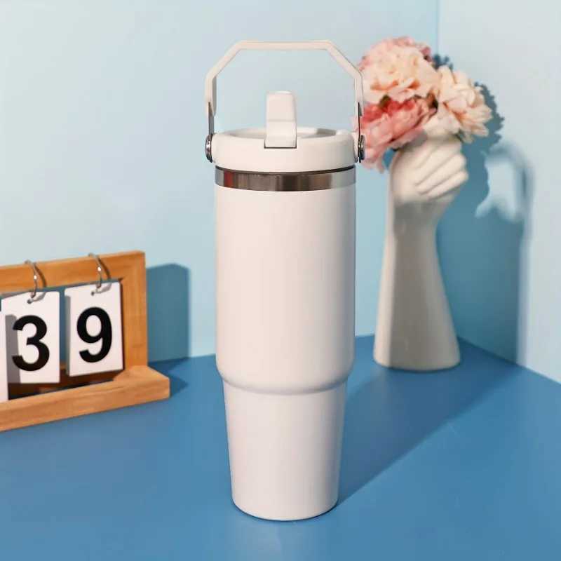 1 piece stainless steel inflatable water bottle with lid travel mug hot and cold drinks use this crazy car cup for storage Y241114