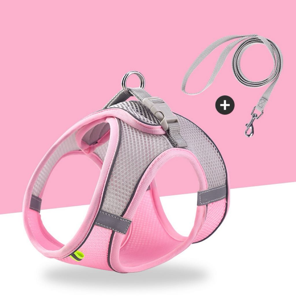 MADDEN Dog Cat Harness Vest Chest Rope Set Reflective Breathable Adjustable Pet Harness for Small Medium Dogs Outdoor Walking