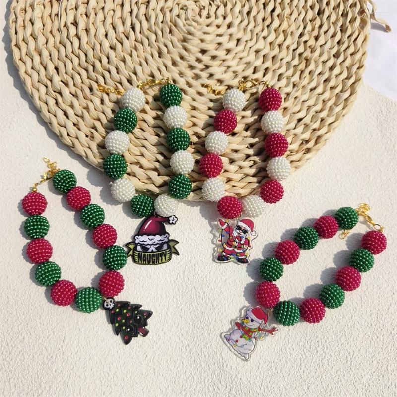 Dog Collars Fashion Christmas Halloween Personalized Yangmei Ball Pearl Pet Collar Handmake Necklace Jewelry For Cat Party