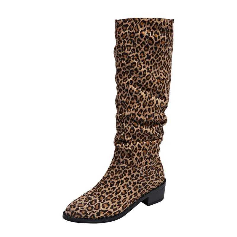 Hot S Wen Shoes Slippery - Wen Boots Fi Leopard Printed Modern Boots Wen New Plus Knee High Boots Zapatos M241113