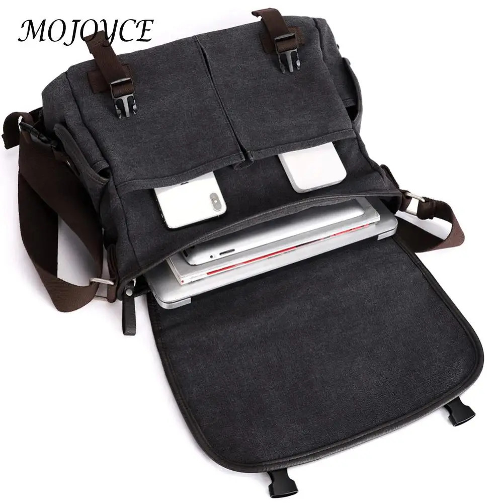 Unisex Laptop Shoulder Bag Large Capacity Messenger Handbags Multi Pockets 14 Inch Pouch Adjustable Strap for School Work 241111