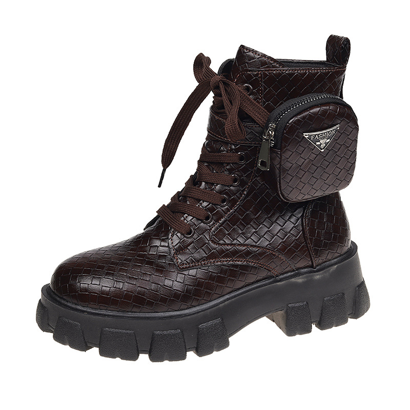 Large New Thick Soled Lace Up Casual Short Boots.