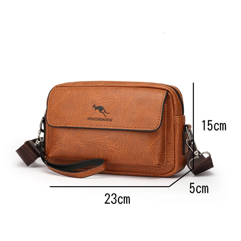 Casual Mens Handbag Shoulder Bag Lightweight Pu Leather Purse Small Crossbody Fashion Stylish Messenger 241111