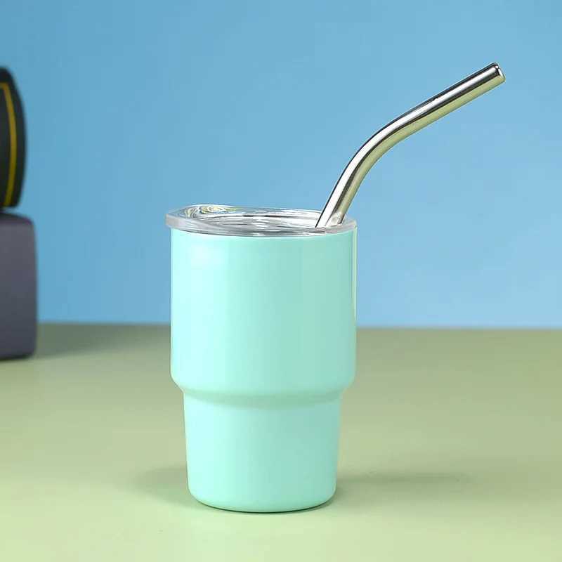 Mini Cold Swap Lens Stainless Steel Hot Cup Single/Double Layer Straw Cup Small Capacity Cup Y241114