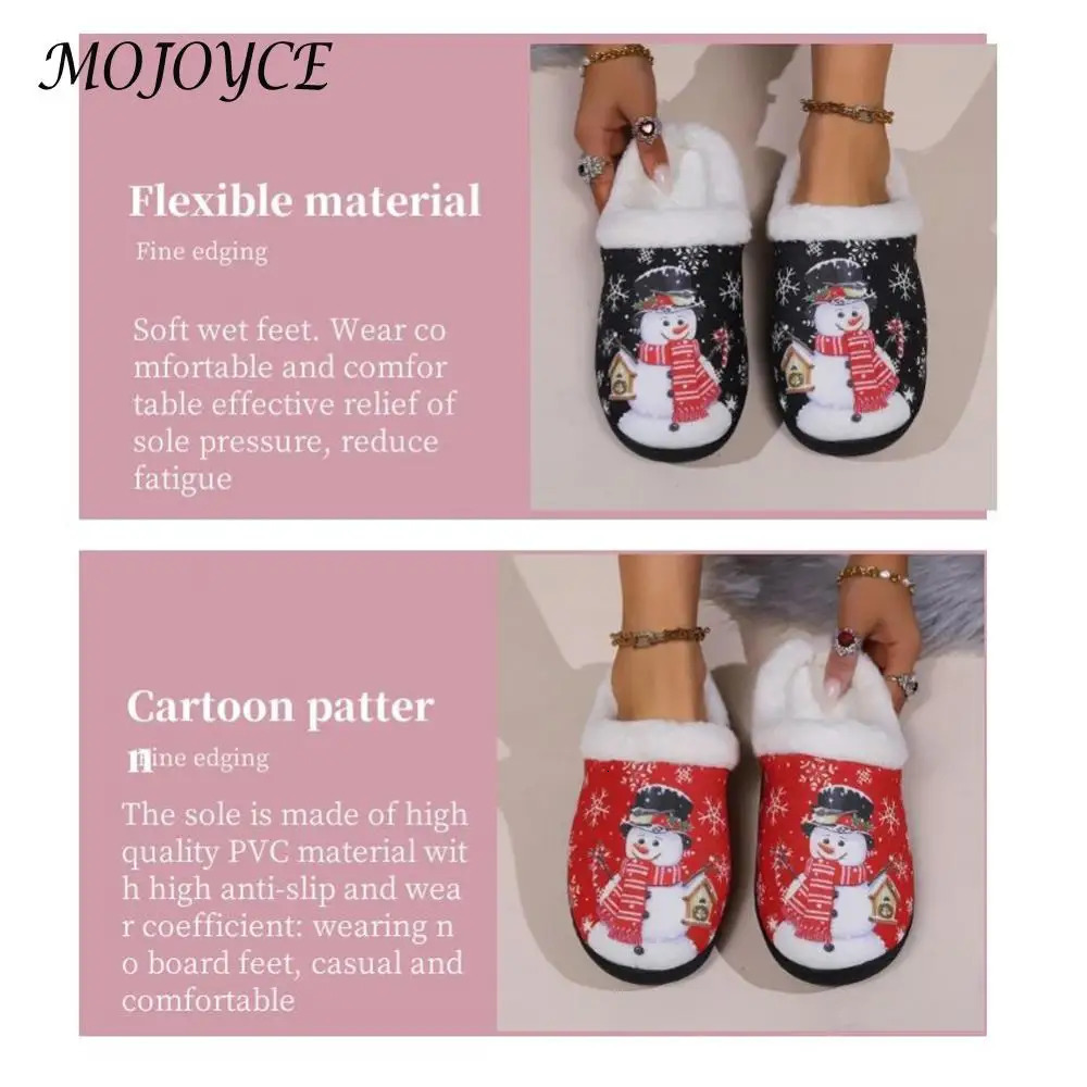 Christmas snowman slider flat slider comfortable fluffy snowman slider anti slip cute mens fur slider 241113