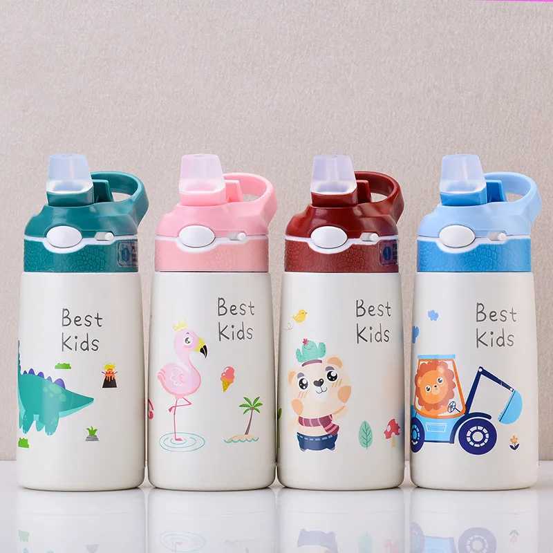 400ML childrens hot water bottle childrens hot g baby duck bill straw 316 stainless steel vacuum flame hot cup Y241114