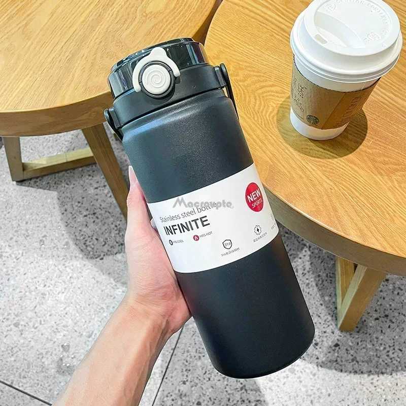 1.2L large capacity hot water bottle with stainless steel hot water bottle maintaining hot and cold cup vacuum valve 304 Y241114
