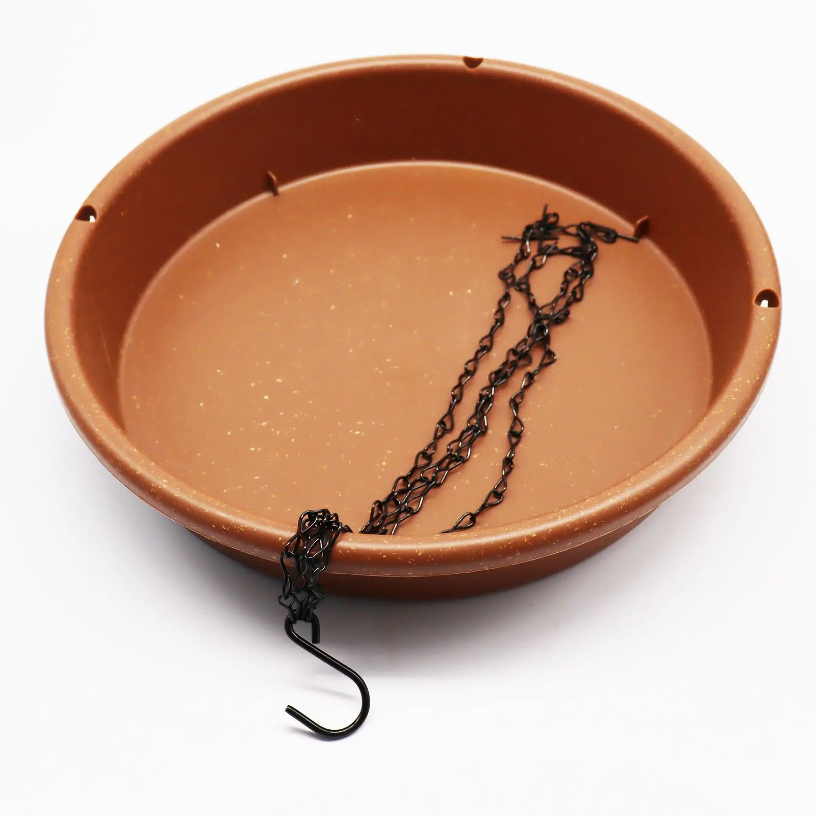 Hanging bird bath feeding tray with fountain outdoor bird drinking tray with hooks and chains garden courtyard 241113