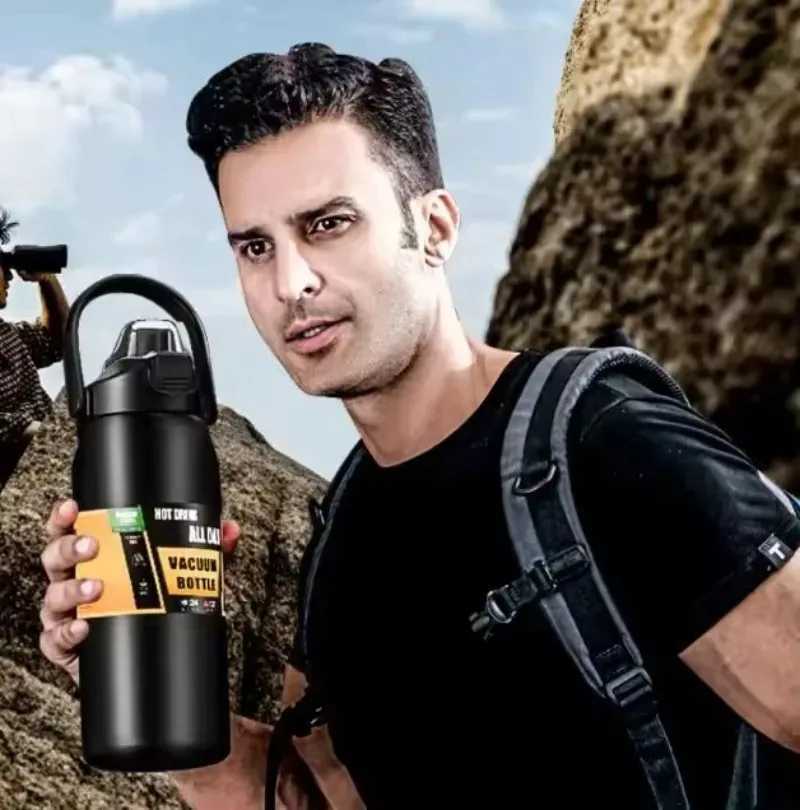800/1500ML outdoor hot portable 304 stainless steel hot g vacuum flame hot and cold sports water bottle Y241114
