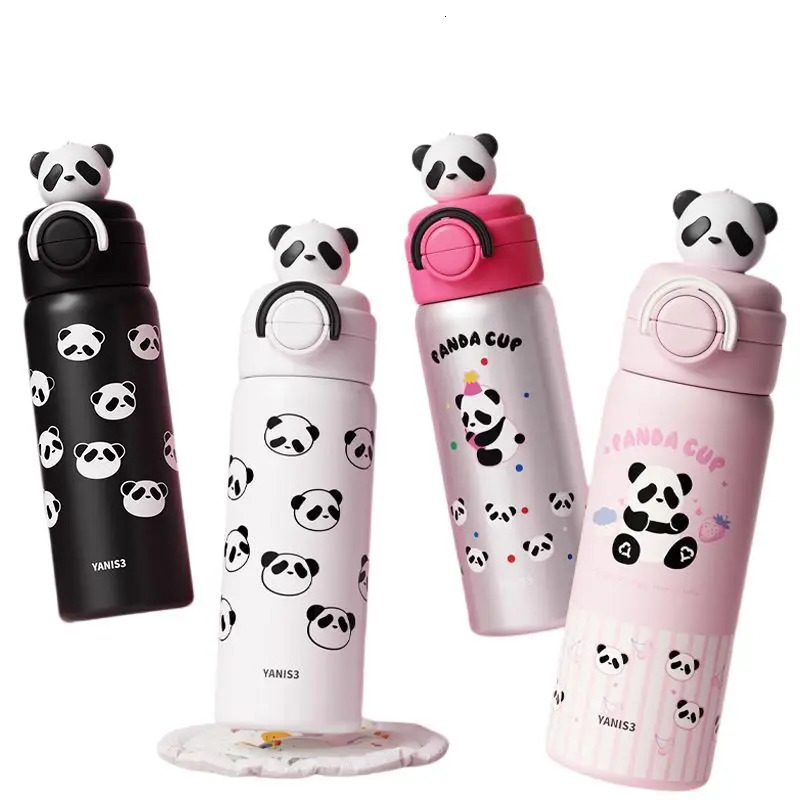 Yanis3 Ready to Go Fat Skin Cute Panda Vacuum Cup Girl Student Bounce Double Beverage Glass Christmas rens Toy 241113 W260226