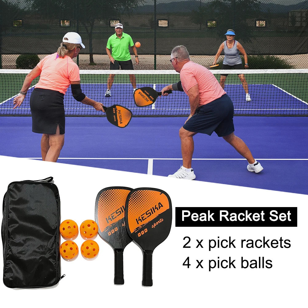 Pickle Paddles Rackets Set Pickleball Balls with Carrying Bag For Men Women Racquet 4 Pickleballs 240401