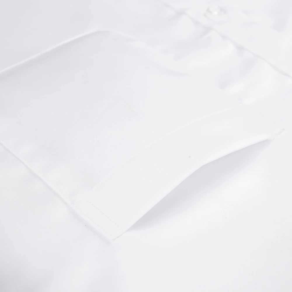 Mens Non Iron Standard-fit Solid Basic Dress Shirt Formal Business Premium 100% Cotton Male Long Sleeve Work Office ShirtsXJ24113