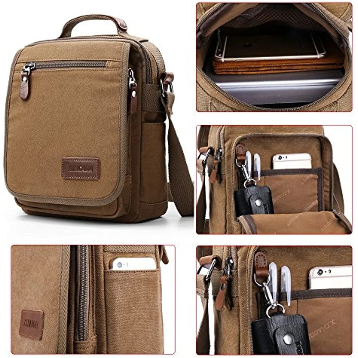 Bag Messenger Mens Canvas Shoulder s Travel Man Purse Crossbody for Work Business 241111