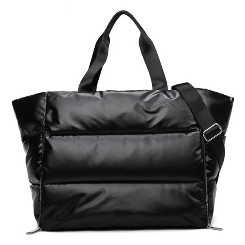 Winter Large Capacity Shoulder Bag for Women Waterproof Nylon Bags Space Pad Cotton Feather Down Bag Large Bag Handbags 241114