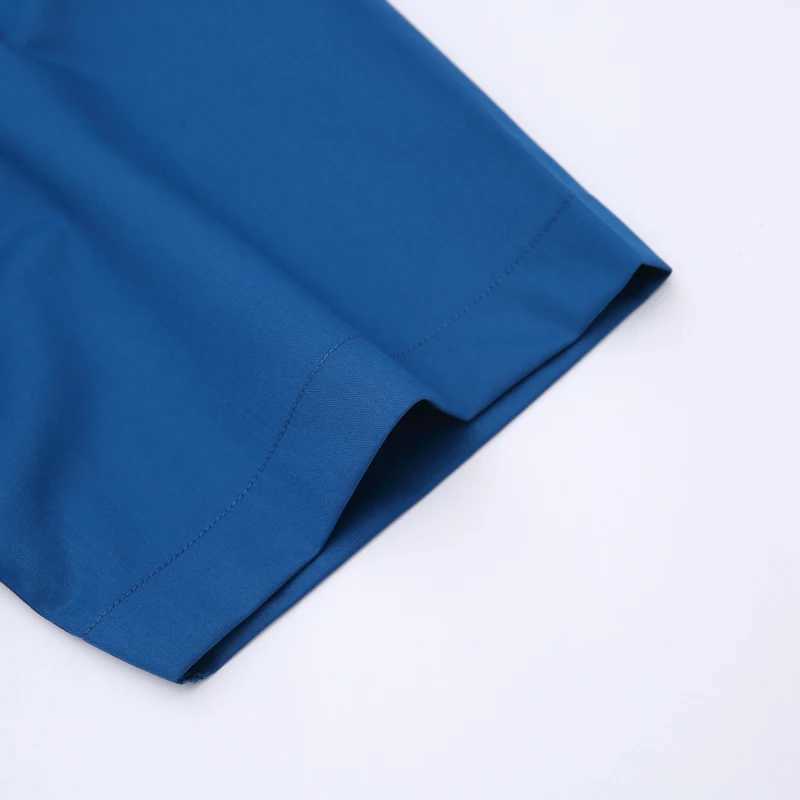 Summer Short Sleeve Mens Slight Strech Bamboo Fiber Shirts Without Pocket Standard-fit Formal Business Solid Basic Dress ShirtXJ24113