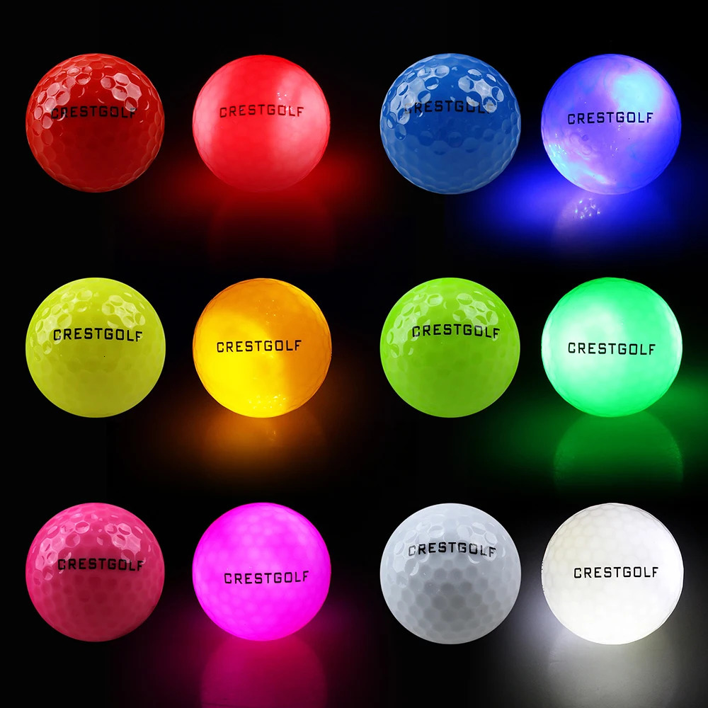 6Pcs luminous LED golf ball with 4 built-in lights for night practice golf player gifts 241113