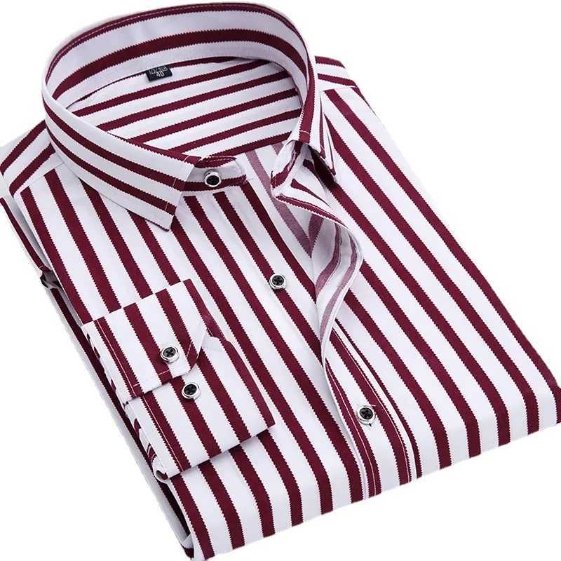 Quality Long Sleeve Mens Floral Plaid Casual Shirts Regular Fit Thin Summer Light Weight Social Work Business Dress ShirtXJ24113