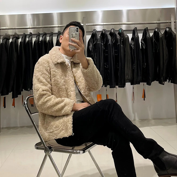 Autumn Womens Winter Fashion Sheep Cut Jacket Mens True Cotton Fur Coat Mens Thick Warm Casual Coat 1404 241113