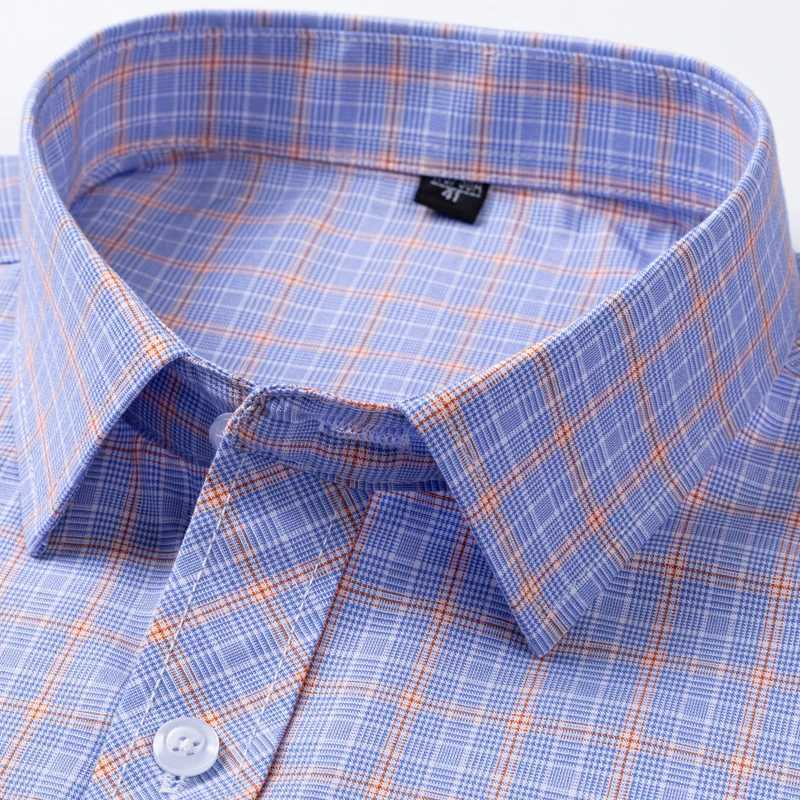 Pure 100% Cotton Plaid Shirts For Mens Long Sleeve High Grade Business Casual Checked Shirt Men Comfortable Office Formal WorkXJ24113