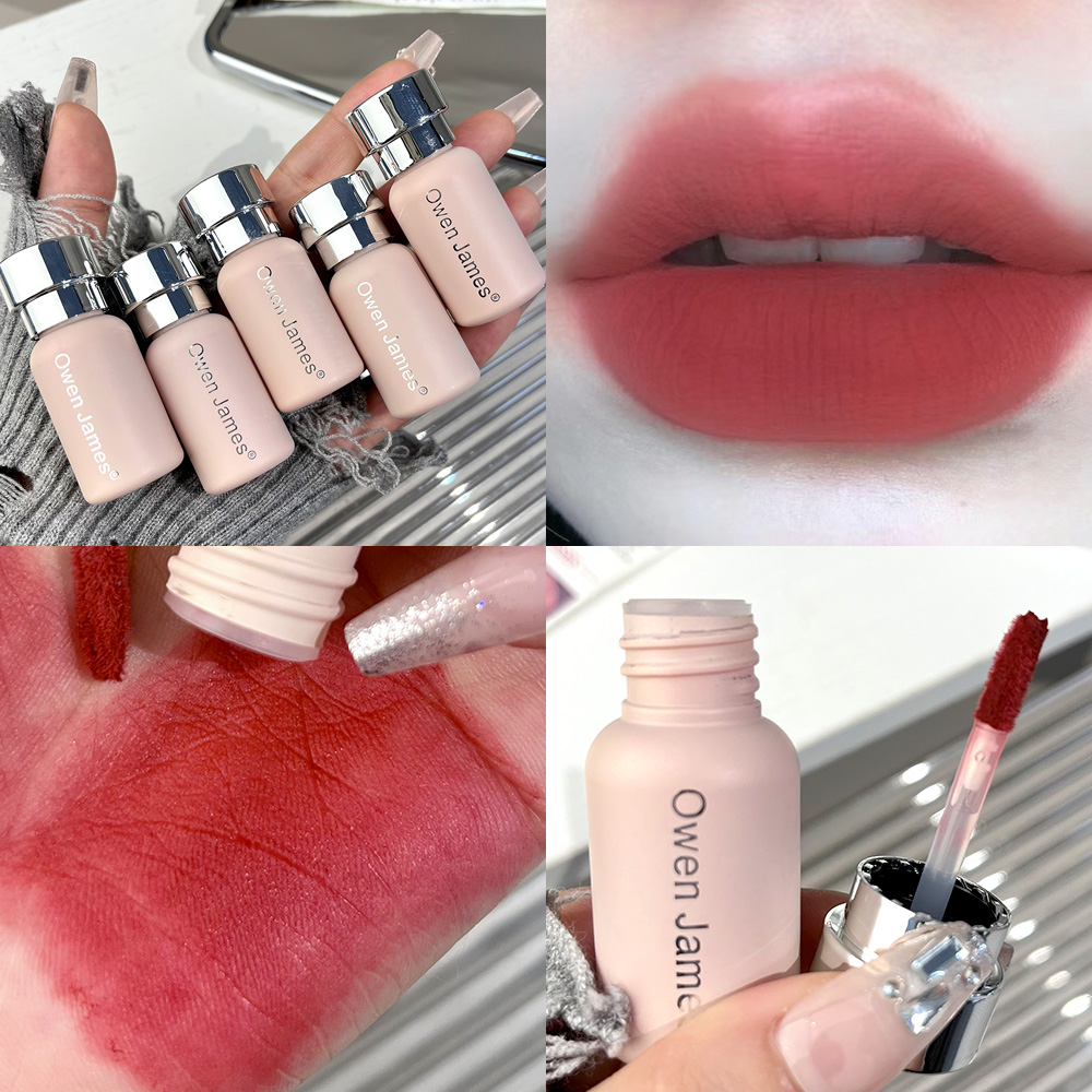 Velvet Matte Lip Gloss Sexy Nude Smooth Lip Mud Waterproof Long Lasting Liquid Lipstick Cosmetics Moisturizing Lip Korean Makeup
