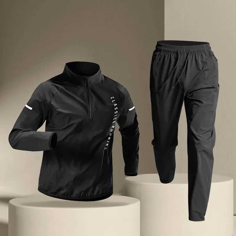 Mens Autumn Sleve Mens Thin Clothes Underwear Set Fast Drying Antibacterial Stretching 2024 Fitness Track and Field Wear X241113