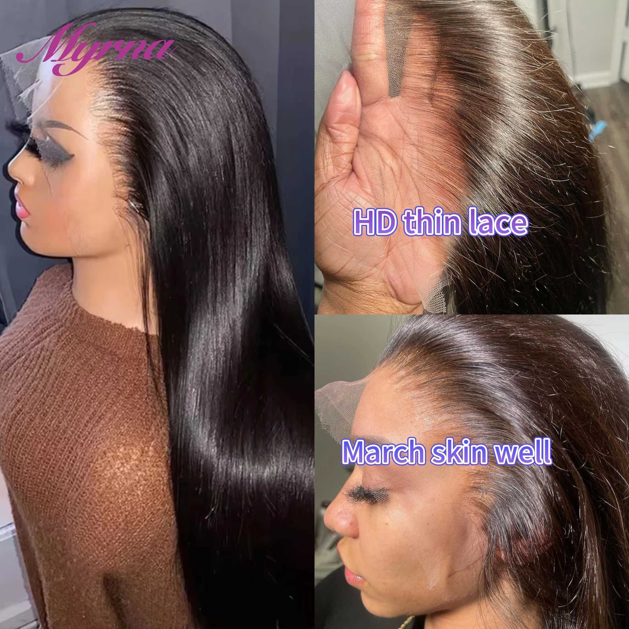 200% Density Raw Vietnamese Hair 13X6 13X4 HD Lace Frontal Wigs Bone Straight 36 Inch 5X5 Glueless Wig Human Hair Ready To WearXJ250213
