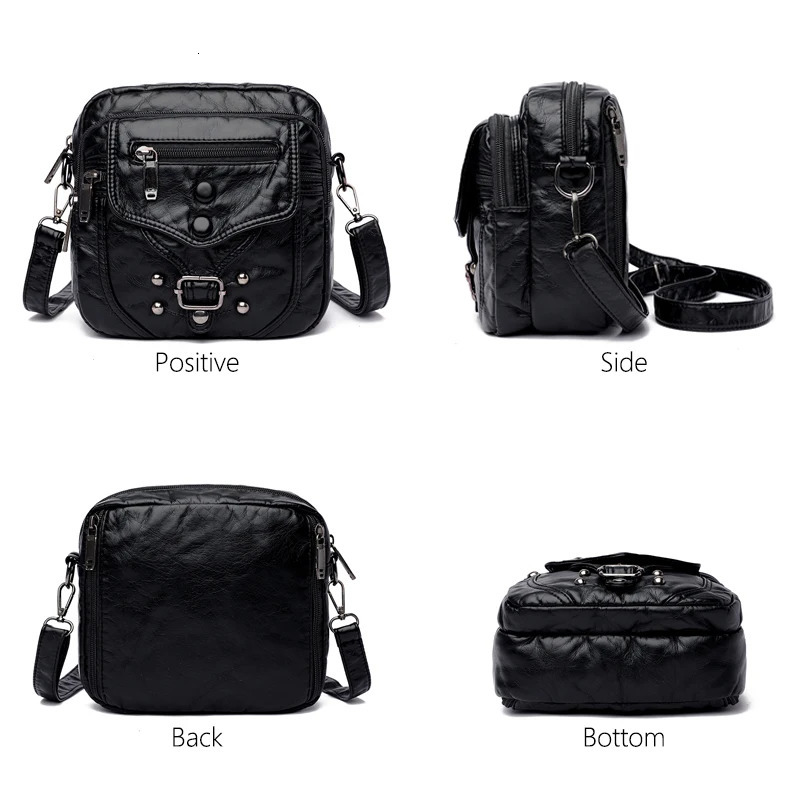 Many Pockets Shoulder Crossbody Bags for Women nr Soft Leather Handbags Leisure Style Ladies Messenger Sac 241111