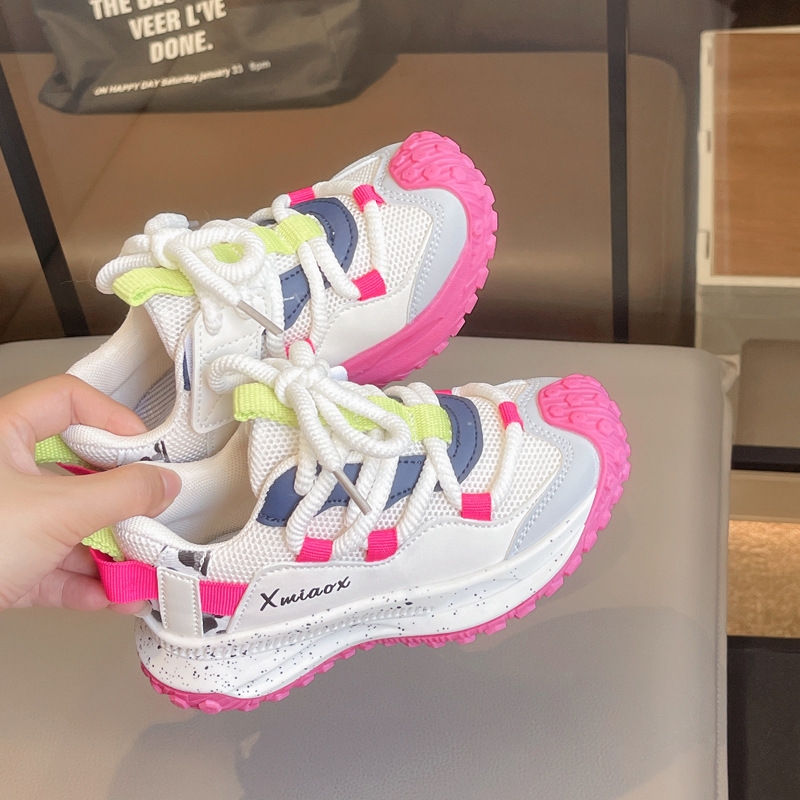 Free shipping designer 2024 autumn pink new children's soft soled sports shoes versatile anti slip casual shoes
