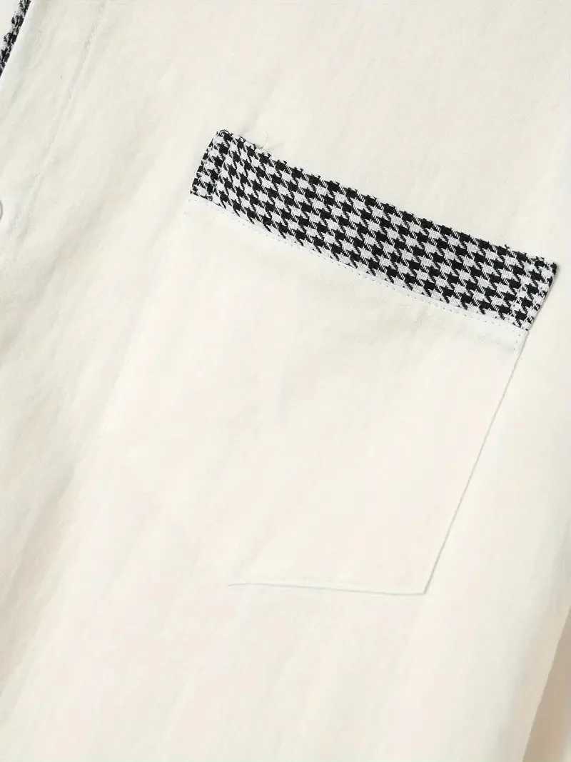 High quality Business Casual Office Long sleeve shirt Spring and Autumn Mens lapel long sleeve Shirt solid color pocket cottonXJ24113