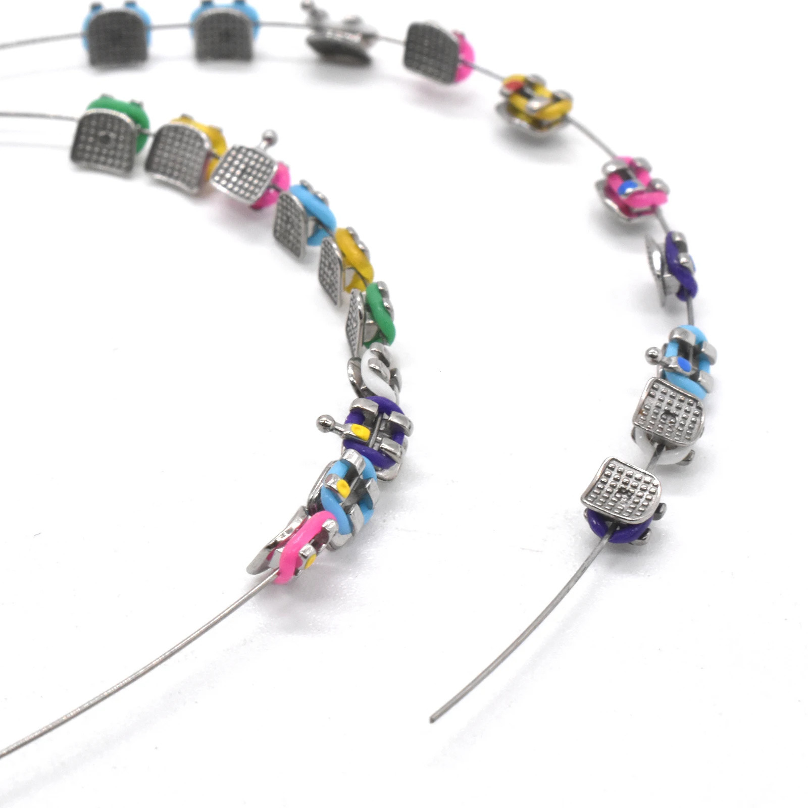 1Pack Temporary Tooth Decoration with Metal WiresMetal Bracket and Orthodontic Ligature TiesPractice Props for Dental Students 240412