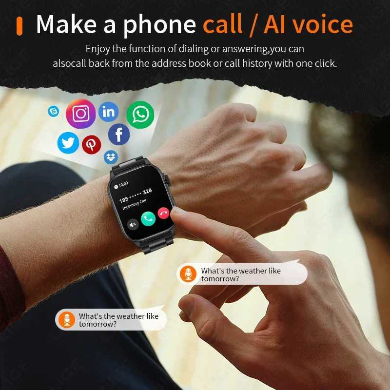 2024 Mens Watch Outdoor Flashlight Military IP68 Waterproof Smart Watch Mens Rate Sports Fitness Watch BT Call Smart Watch Y241114