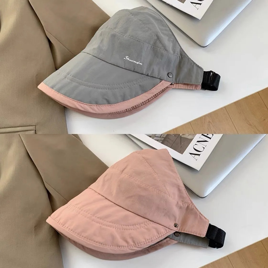 Fashion Empty Top Wide Brim Sun Hat For Women Anti UV Sunscreen Bucket Female Protection Outdoor Beach Cap Fisherman 240403