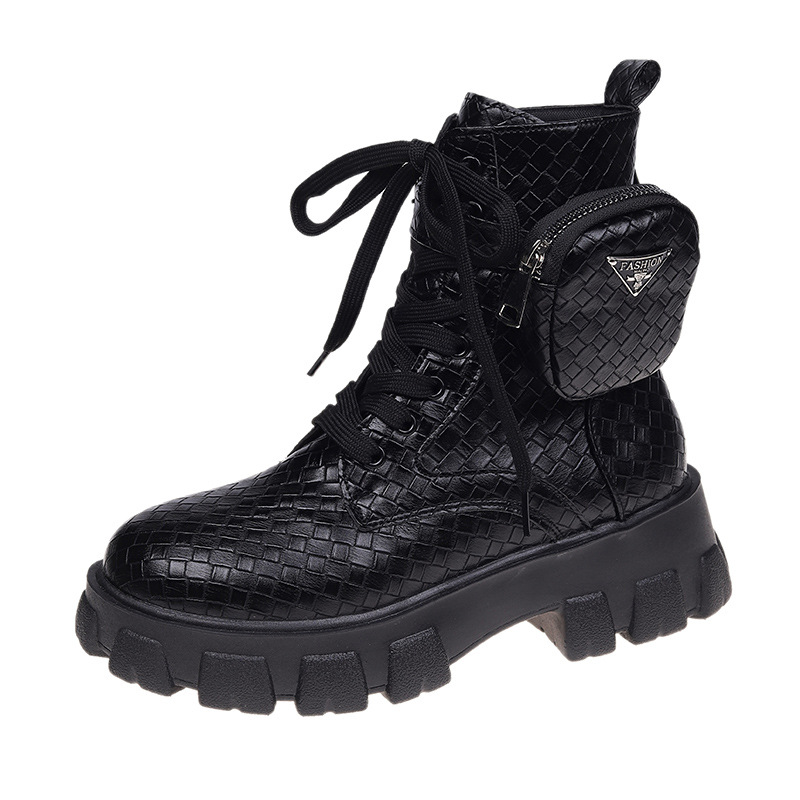 Large New Thick Soled Lace Up Casual Short Boots.