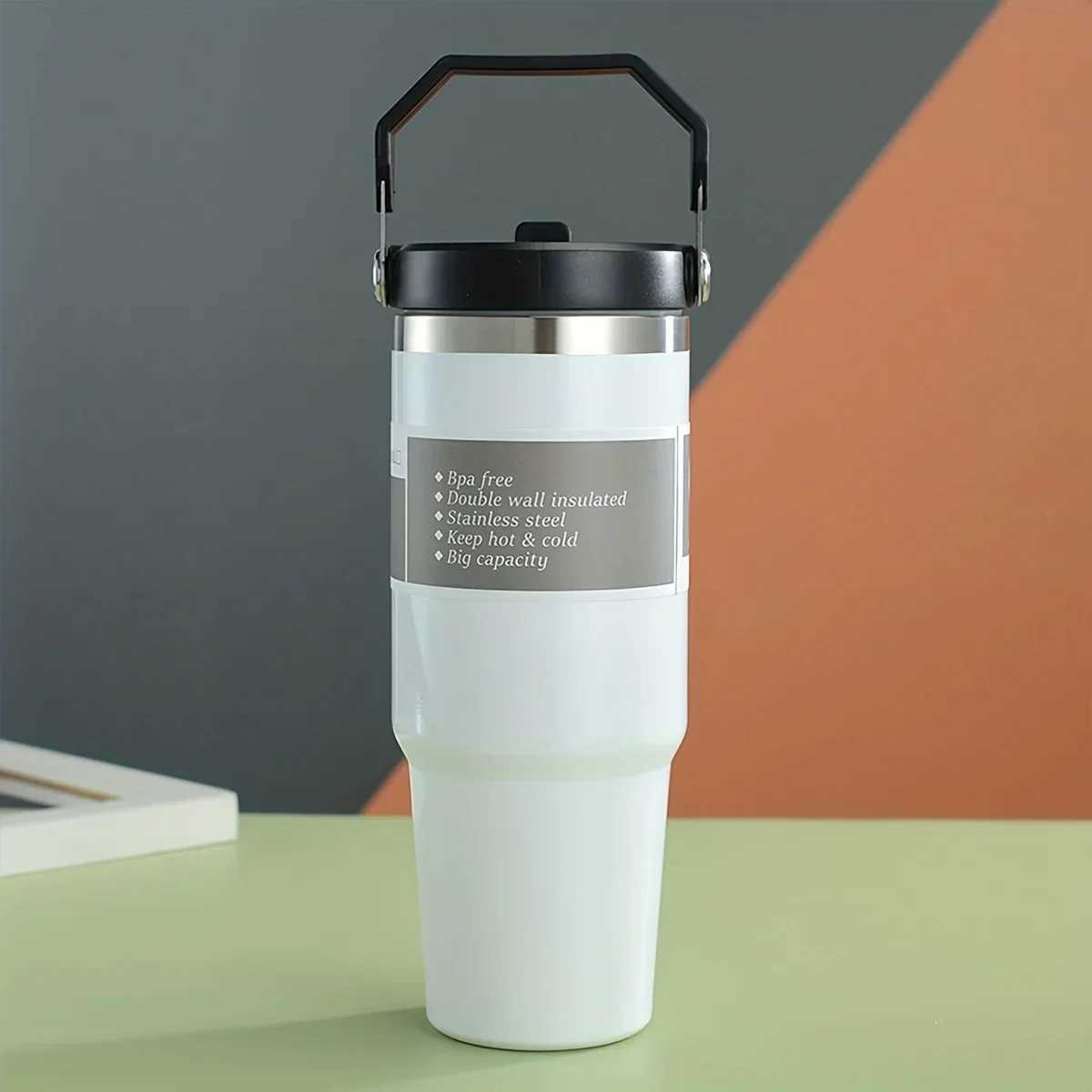 1 vacuum coated double-layer stainless steel coated cup portable water cup with handle Y241114