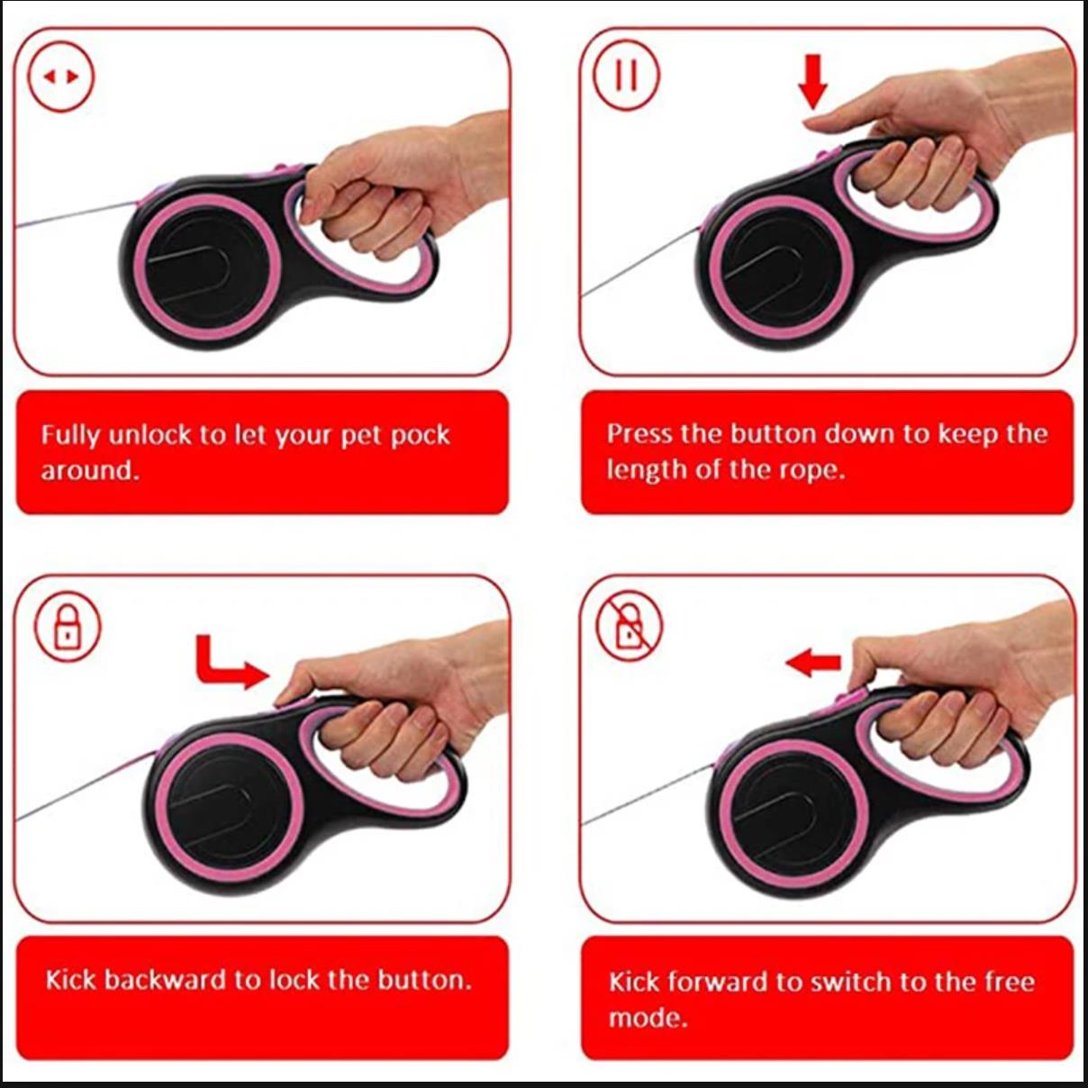 3/5/8M Durable Nylon Retractable Dog Leash Leads Automatic Extending Leash For Small Medium Large Dogs Puppy Walking Leash Rope