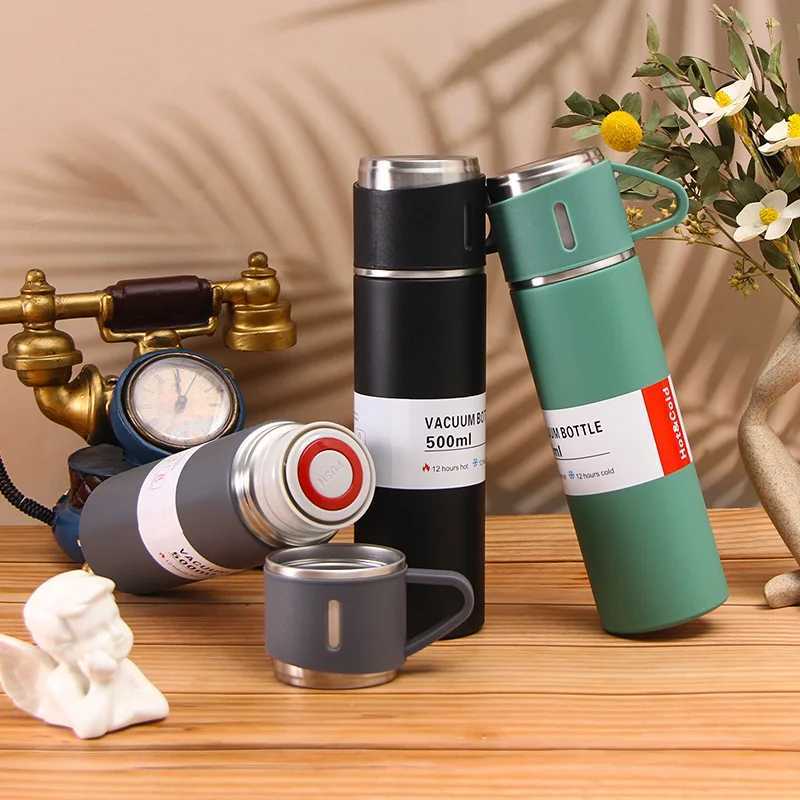 Portable 304 stainless steel vacuum coated gift bottle set business style coffee hot bottle Flask Carafe Y241114