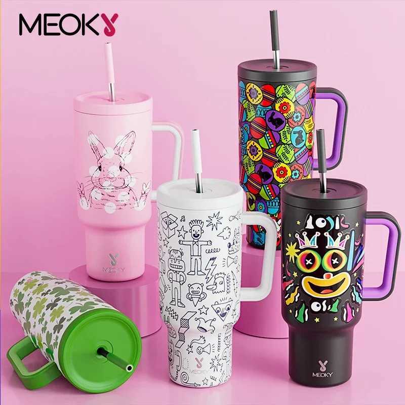 Meoky 40oz stainless steel hot water bottle vacuum flame bottle outdoor portable leak proof water bottle sports water bottle Y241114