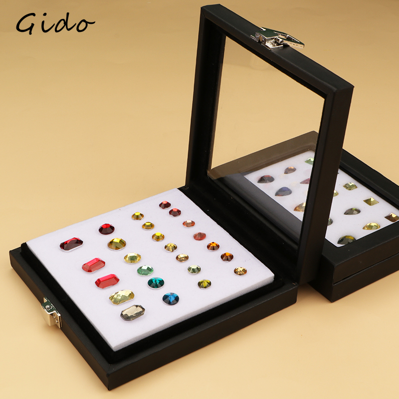 Jewelry Gem Display Box Case Loose Diamond Storage Tool Coin Jar Show Tray Gem Pot Gemstone Organizer Holder Container