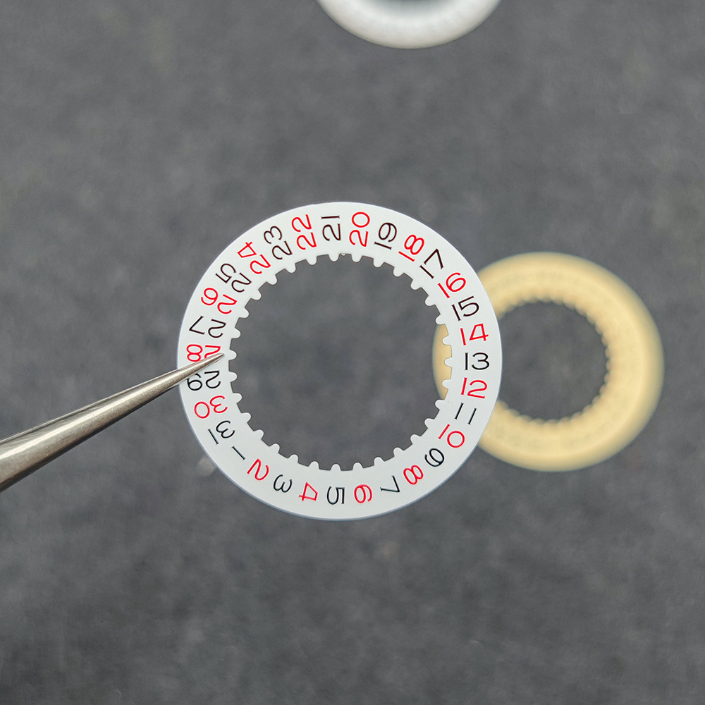 For Shanghai 3135 movement New Date at 3H calendar Mod Datewheel Disc Parts Black Red Yellow Disc 3135 Watch Movement Parts