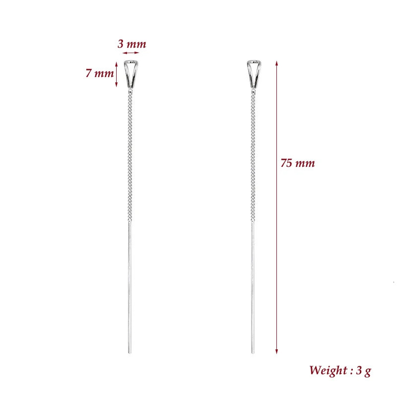 Simple Style Box Chain Tassel Drop Earrings For Women Long Dangle Earring Piercing Line Accessories Thin Mini Trendy Ear Jewelry 241113