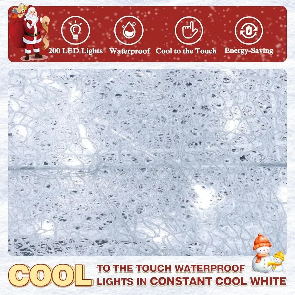 3piece reindeer family set with lights for Christmas decoration 45 FT pre lit 200 LED outdoor indoor white 3D 241108