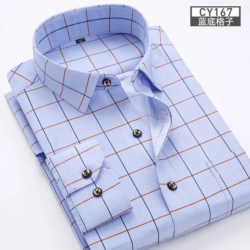 New mens shirt Thin long-sleeved printed spring/summer non-ironing business casual slim fashion breathable shirtXJ24113
